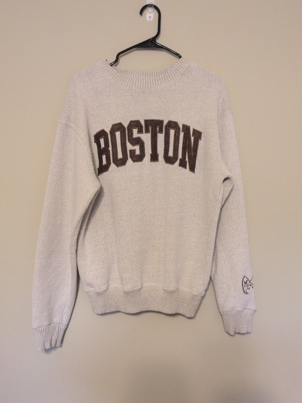 Boston Cozy Crewneck Sweater Preppy 90s Style New York Popular Knit Sweater
